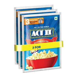 Act II Microwavable Salted Popcorn (3 Bags) - 255gm