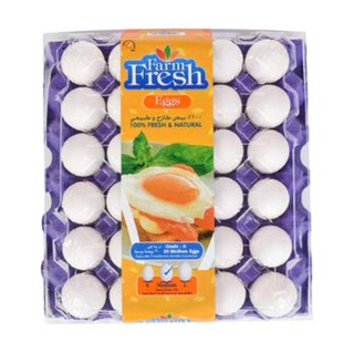 Farm Fresh Medium White Eggs - 30 Per Pack