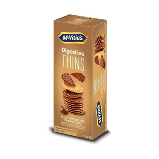 Mcvities Digestive Thins Milk Chocolate Cappuccino - Trans Fat Free, Artificial Colors Free, Artificial Flavors Free - 130gm