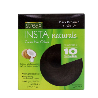 Streax Insta Naturals Cream Hair Color With Coconut Oil Black 1 (Ammonia Free) - Per Pack