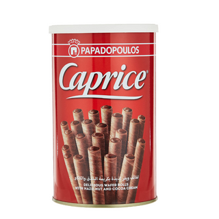 Papadopoulos Caprice Wafer Rolls With Hazelnut & Cocoa Cream - 53gm