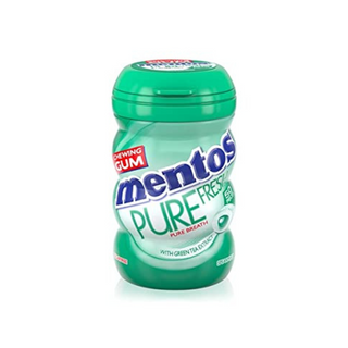 Mentos Pure Fresh Chewing Gum Fresh Mint With Green Tea Extracts - Sugar Free (32 Per Pack)