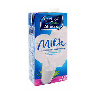 Almarai Long Life Milk - Fat Free, Preservatives Free, Powder Free - 1L