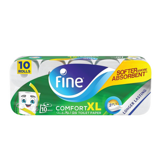 Fine Comfort XL Toilet Paper 2 Ply, 10 Rolls x 250 Sheets