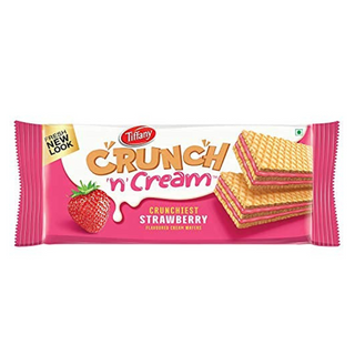 Tiffany Crunch N Cream Strawberry Wafers - 65gm