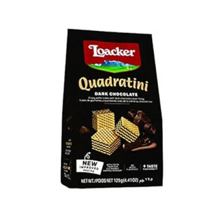 Loacker Quadratini Wafers Filled With Dark Chocolate Cream (Trans Fat Free) - 125gm