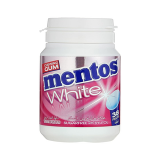 Mentos White Chewing Gum With Xylitol Tutti Frutti Flavor - Sugar Free (38 - Pcs Per Pack)