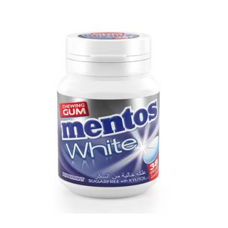 Mentos White Chewing Gum Peppermint Flavor With Xylitol - Sugar Free - (38 Per Pack)