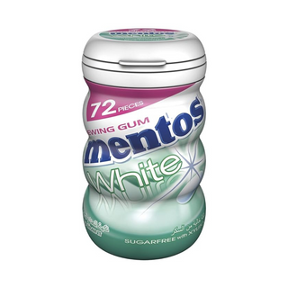 Mentos White Chewing Gum Spearmint Flavor - Sugar Free - 72 Pcs Per Pack