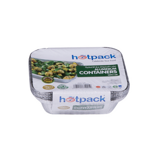 Hotpack Eco-Friendly Small 420ml Aluminum Containers with Lids - 10 Per Pack