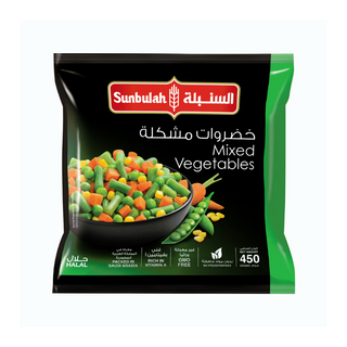 Sunbulah Frozen Mixed Vegetables - Gmo Free, Preservatives Free - 450gm