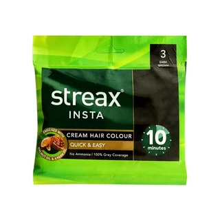 Streax Insta Naturals Hair Dye Cream Dark Brown 3 (Ammonia Free) - Per Pack