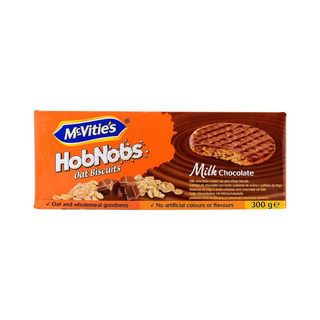 Mcvities Hobnobs Wholemeal Milk Chocolate Coated Oat Biscuits - Artificial Flavors Free, Artificial Colors Free - 300gm