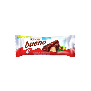 Kinder Bueno Milk Chocolate Bars Filled With Hazelnut Cream - 43gm